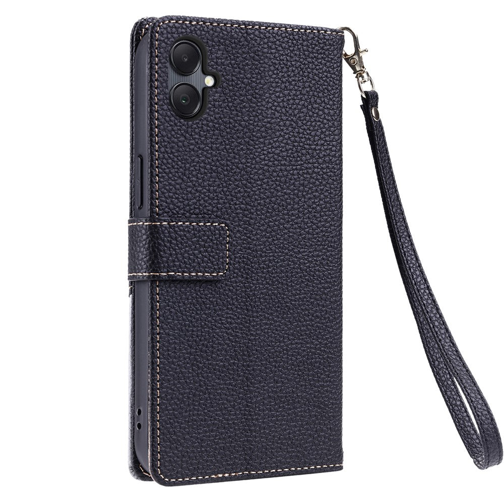 Till Samsung Galaxy A05 4G / Galaxy F05 / Galaxy M05 4G Läderfodral med handledsrem och axelrem Tvåfärgat Telefonfodral med flera kortfack