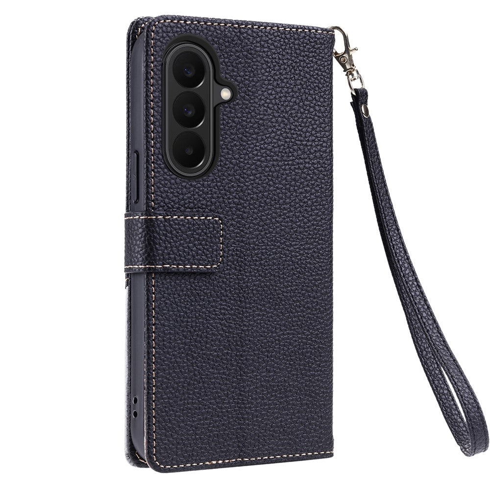 Til Samsung Galaxy A57 5G Lædercover med håndledsrem og skulderrem, tofarget telefoncover med flere kortlommer