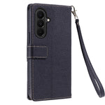 For Samsung Galaxy A27 5G Leather Case with Wrist Strap and Shoulder Strap Dual Color Multi Card Slots Phone Cover