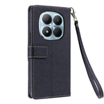 For Xiaomi Redmi Note 15 Pro 4G (Global) Leather Case with Wrist Strap and Shoulder Strap Dual Color Multi Card Slots Phone Cover