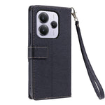 For Xiaomi Redmi Note 14 5G  /  Poco M7 Pro 5G Leather Case with Wrist Strap and Shoulder Strap Dual Color Multi Card Slots Phone Cover