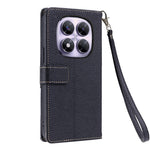 For Xiaomi Redmi Note 14 Pro 5G  /  Poco X7 5G  /  Redmi Note 14 Pro+ 5G Leather Case with Wrist Strap and Shoulder Strap Dual Color Multi Card Slots Phone Cover