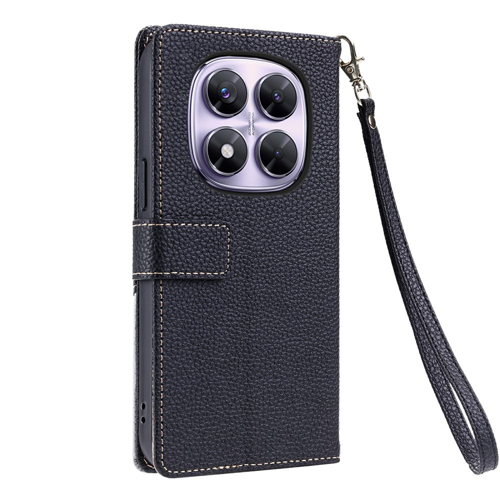 For Xiaomi Redmi Note 14 Pro 5G  /  Poco X7 5G  /  Redmi Note 14 Pro+ 5G Leather Case with Wrist Strap and Shoulder Strap Dual Color Multi Card Slots Phone Cover