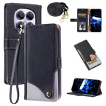 For Xiaomi Redmi Note 14 Pro 5G  /  Poco X7 5G  /  Redmi Note 14 Pro+ 5G Leather Case with Wrist Strap and Shoulder Strap Dual Color Multi Card Slots Phone Cover