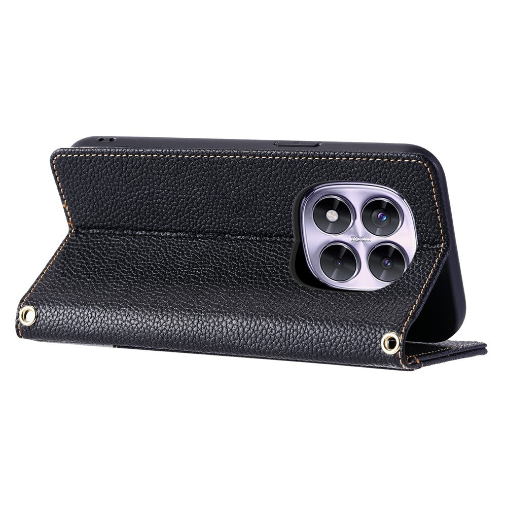 For Xiaomi Redmi Note 14 Pro 5G  /  Poco X7 5G  /  Redmi Note 14 Pro+ 5G Leather Case with Wrist Strap and Shoulder Strap Dual Color Multi Card Slots Phone Cover