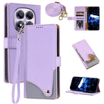 For Xiaomi Redmi Note 14 Pro 5G  /  Poco X7 5G  /  Redmi Note 14 Pro+ 5G Leather Case with Wrist Strap and Shoulder Strap Dual Color Multi Card Slots Phone Cover