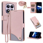 For Xiaomi Redmi Note 14 Pro 5G  /  Poco X7 5G  /  Redmi Note 14 Pro+ 5G Leather Case with Wrist Strap and Shoulder Strap Dual Color Multi Card Slots Phone Cover