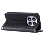For Xiaomi Redmi Note 14 Pro 4G Leather Case with Wrist Strap and Shoulder Strap Dual Color Multi Card Slots Phone Cover