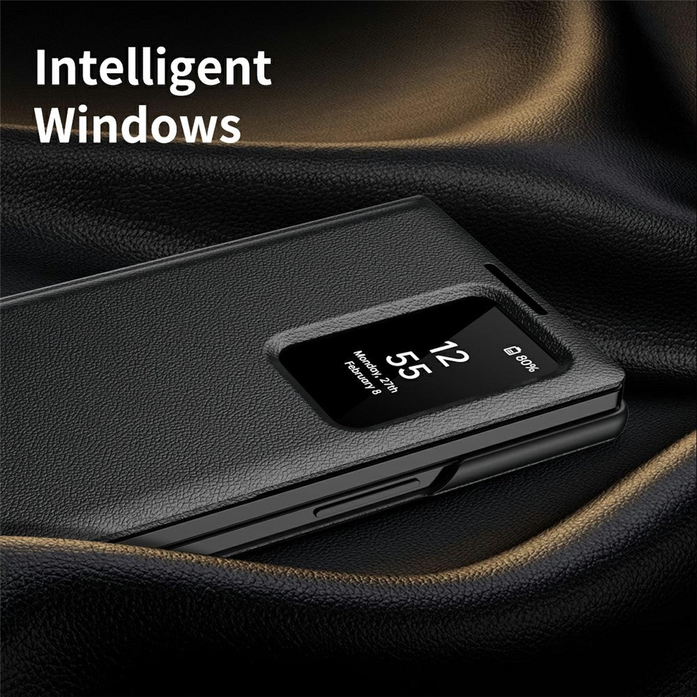 Samsung Galaxy Z Fold8 Ultra Läderfodral med Smart View - Svart