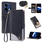 For Oppo A6 Pro 5G / F31 5G / A6 Pro 4G Leather Case with Wrist Strap and Shoulder Strap Dual Color Multi Card Slots Phone Cover