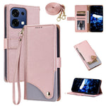 For Oppo A6 Pro 5G / F31 5G / A6 Pro 4G Leather Case with Wrist Strap and Shoulder Strap Dual Color Multi Card Slots Phone Cover