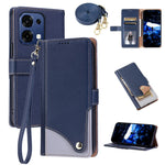 For Oppo A6 Pro 5G / F31 5G / A6 Pro 4G Leather Case with Wrist Strap and Shoulder Strap Dual Color Multi Card Slots Phone Cover