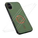 WANLONFENG for Samsung Galaxy A06 4G KJB1 Series Magnetic Case with 2Pcs Tempered Glass Screen Protector Tech Fabric Texture PC+TPU Phone Cover