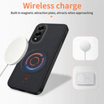 WANLONFENG for Samsung Galaxy S25 Edge KJB1 Series Magnetic Case with 2Pcs Tempered Glass Screen Protector Tech Fabric Texture PC+TPU Phone Cover