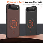 WANLONFENG for iPhone Air KJB1 Series Magnetic Case with 2Pcs Tempered Glass Screen Protector Tech Fabric Texture PC+TPU Phone Cover