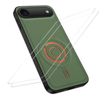 WANLONFENG for iPhone Air KJB1 Series Magnetic Case with 2Pcs Tempered Glass Screen Protector Tech Fabric Texture PC+TPU Phone Cover