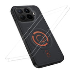 WANLONFENG for Xiaomi 17T KJB1 Series Magnetic Case with 2Pcs Tempered Glass Screen Protector Tech Fabric Texture PC+TPU Phone Cover