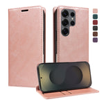 For Samsung Galaxy S25 Ultra Wallet Case RFID Blocking Card Slots Stand Magnetic Closure Leather Phone Cover