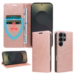 For Samsung Galaxy S25 Ultra Wallet Case RFID Blocking Card Slots Stand Magnetic Closure Leather Phone Cover