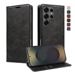 For Samsung Galaxy S25 Ultra Wallet Case RFID Blocking Card Slots Stand Magnetic Closure Leather Phone Cover