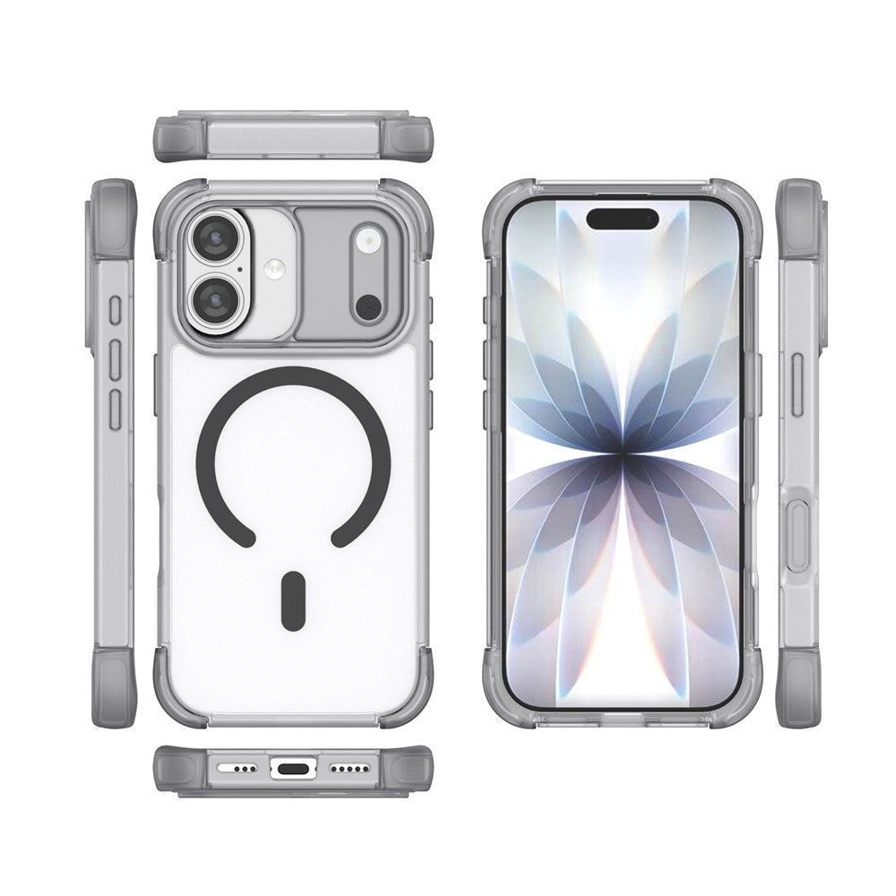 For iPhone 17 Magnetic Case Skin-touch PC + TPU Airbag Protection Phone Cover