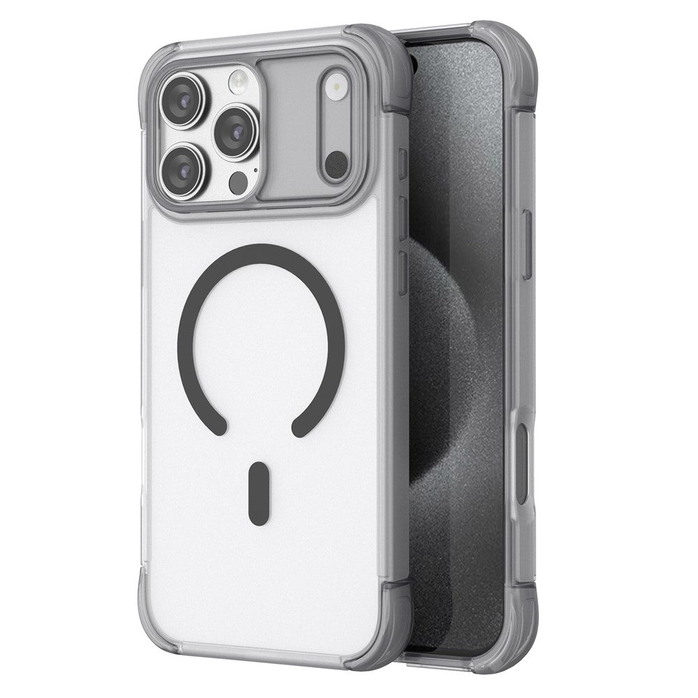 Til iPhone 16 Pro Max Magnetisk Cover Hud-venlig PC + TPU Airbag Beskyttende Telefoncover