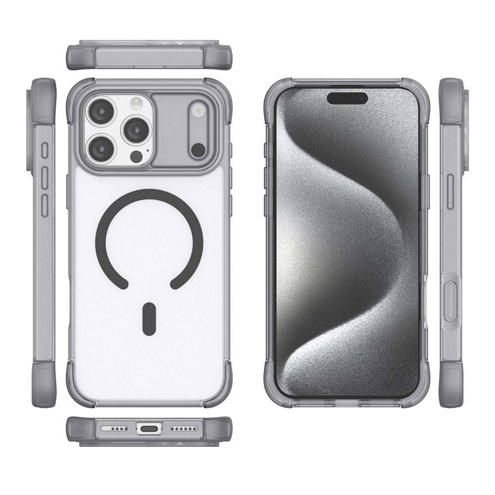 Til iPhone 16 Pro Max Magnetisk Cover Hud-venlig PC + TPU Airbag Beskyttende Telefoncover