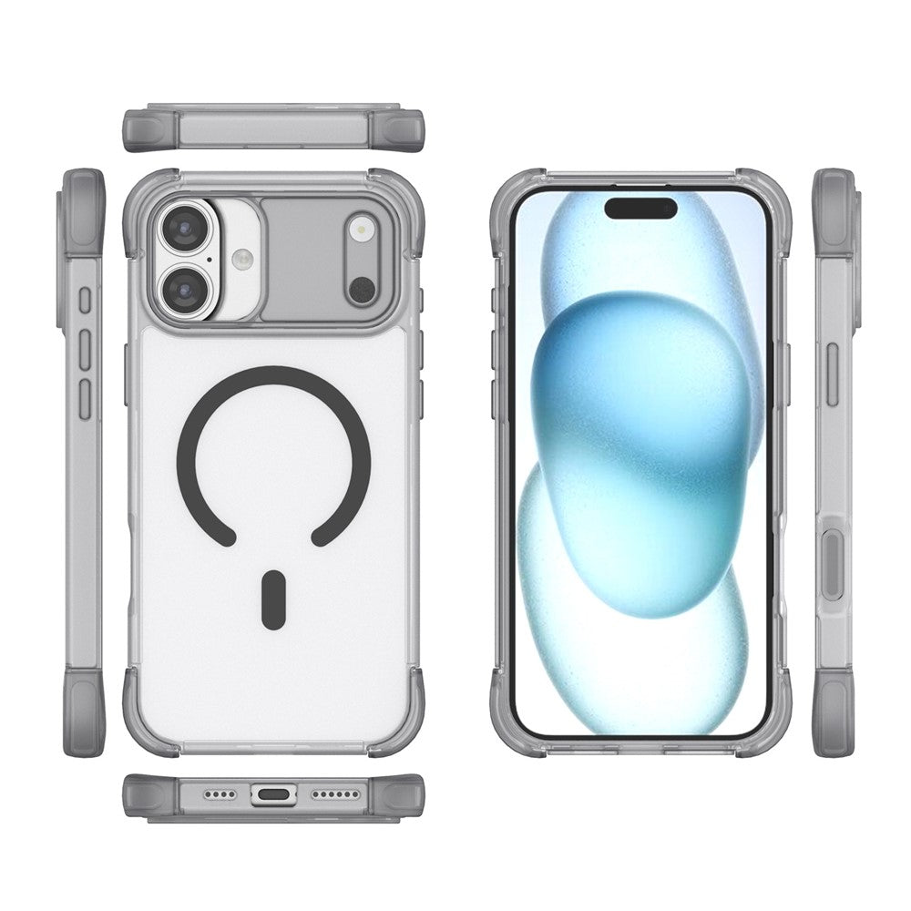 Til iPhone 16 Plus Magnetisk Cover Hudvenlig PC + TPU Airbag Beskyttende Telefoncover
