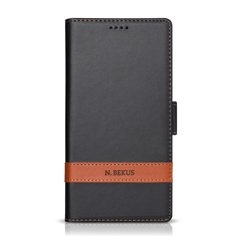 N.BEKUS P5-serien för Samsung Galaxy Z Fold7 5G plånboksfodral med tvåfärgade sömmar i PU-läder, stativ, mobilfodral