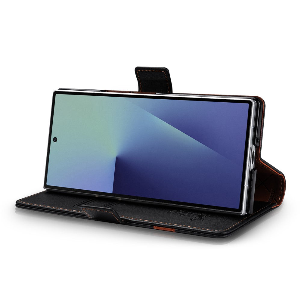 N.BEKUS P5-serien för Samsung Galaxy Z Fold7 5G plånboksfodral med tvåfärgade sömmar i PU-läder, stativ, mobilfodral