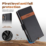 N.BEKUS P5-serien för Samsung Galaxy Z Fold7 5G plånboksfodral med tvåfärgade sömmar i PU-läder, stativ, mobilfodral