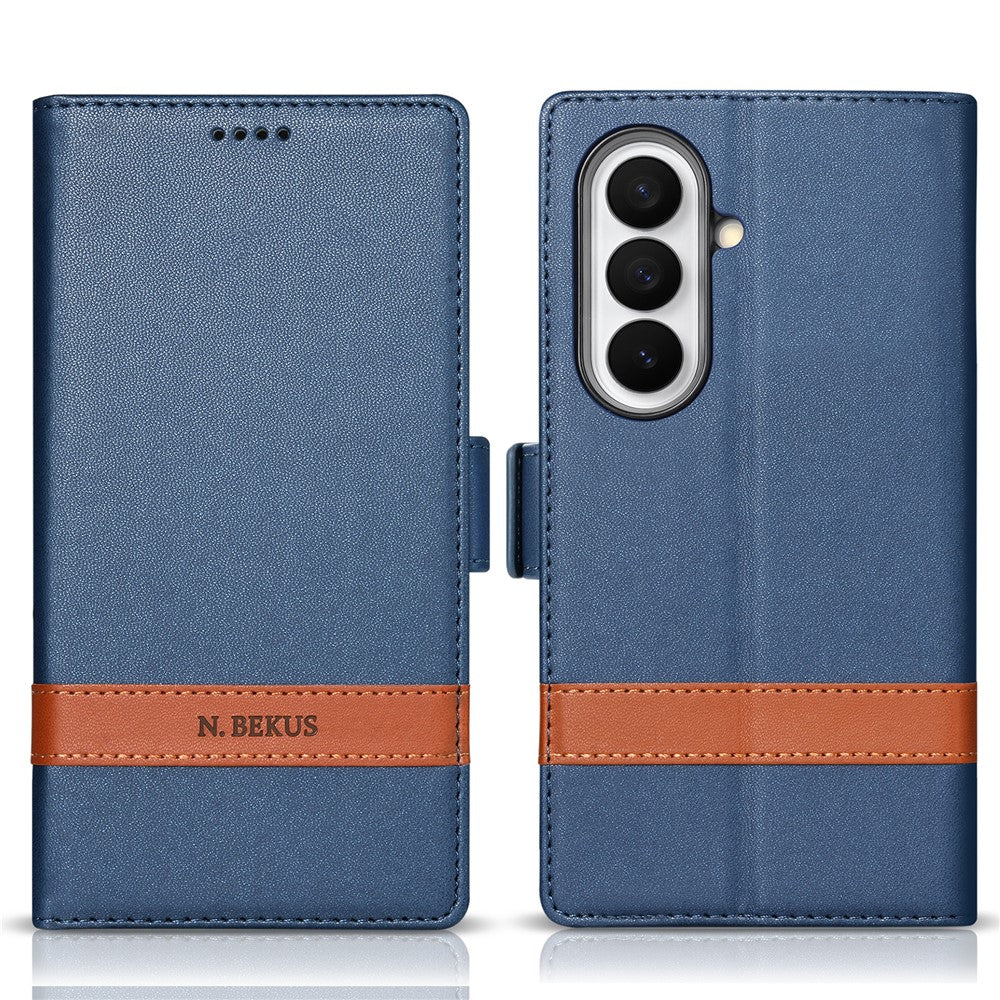 N.BEKUS P5-serien för Samsung Galaxy Z Fold7 5G plånboksfodral med tvåfärgade sömmar i PU-läder, stativ, mobilfodral