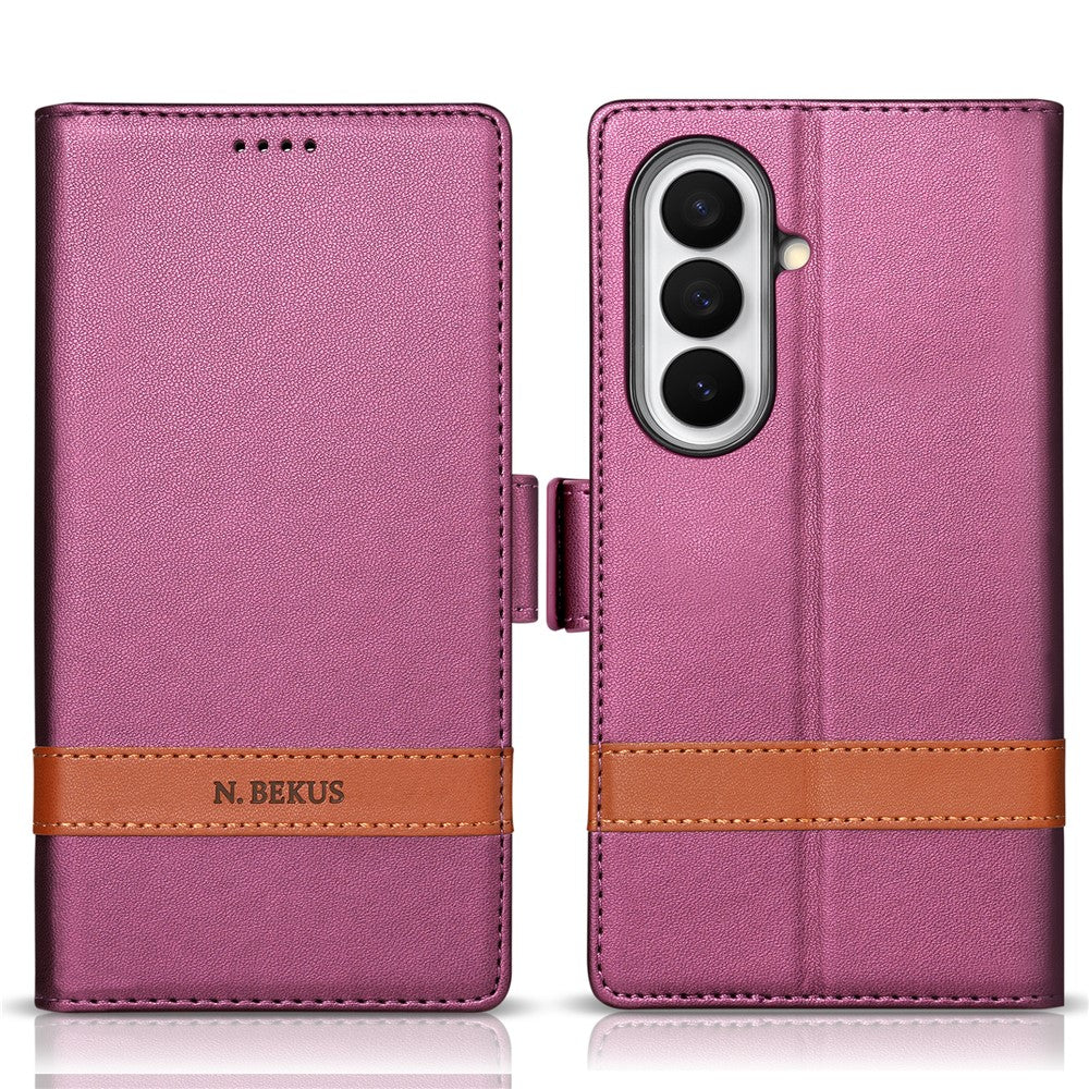 N.BEKUS P5-serien för Samsung Galaxy Z Fold7 5G plånboksfodral med tvåfärgade sömmar i PU-läder, stativ, mobilfodral