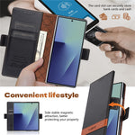 N.BEKUS P5 Series for Samsung Galaxy Z Fold6 5G Wallet Case Dual Color Stitching PU Leather Stand Phone Cover