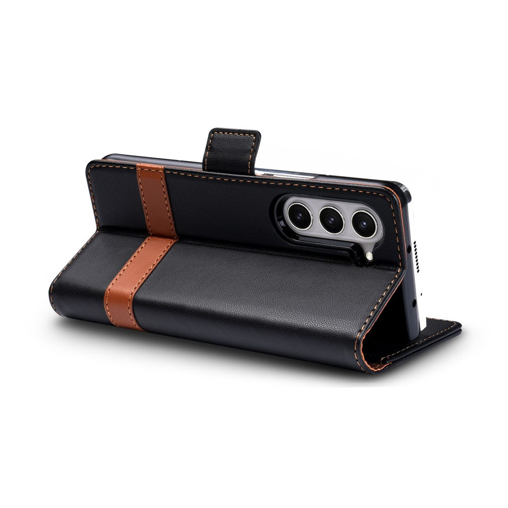 N.BEKUS P5 Series for Samsung Galaxy Z Fold6 5G Wallet Case Dual Color Stitching PU Leather Stand Phone Cover