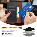 N.BEKUS P5-serien för Samsung Galaxy Z Fold5 5G plånboksfodral med tvåfärgade sömmar i PU-läder, stativ, mobilfodral
