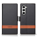 N.BEKUS P5-serien för Samsung Galaxy Z Fold5 5G plånboksfodral med tvåfärgade sömmar i PU-läder, stativ, mobilfodral