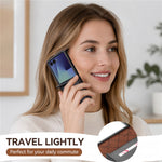 N.BEKUS P5-serien för Samsung Galaxy Z Flip8-skal i läder med tvåfärgade sömmar och RFID-blockerande kortplats