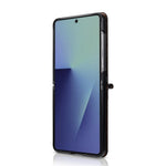 N.BEKUS P5-serien för Samsung Galaxy Z Flip7 5G-skal i läder med tvåfärgade sömmar och RFID-blockerande kortplats