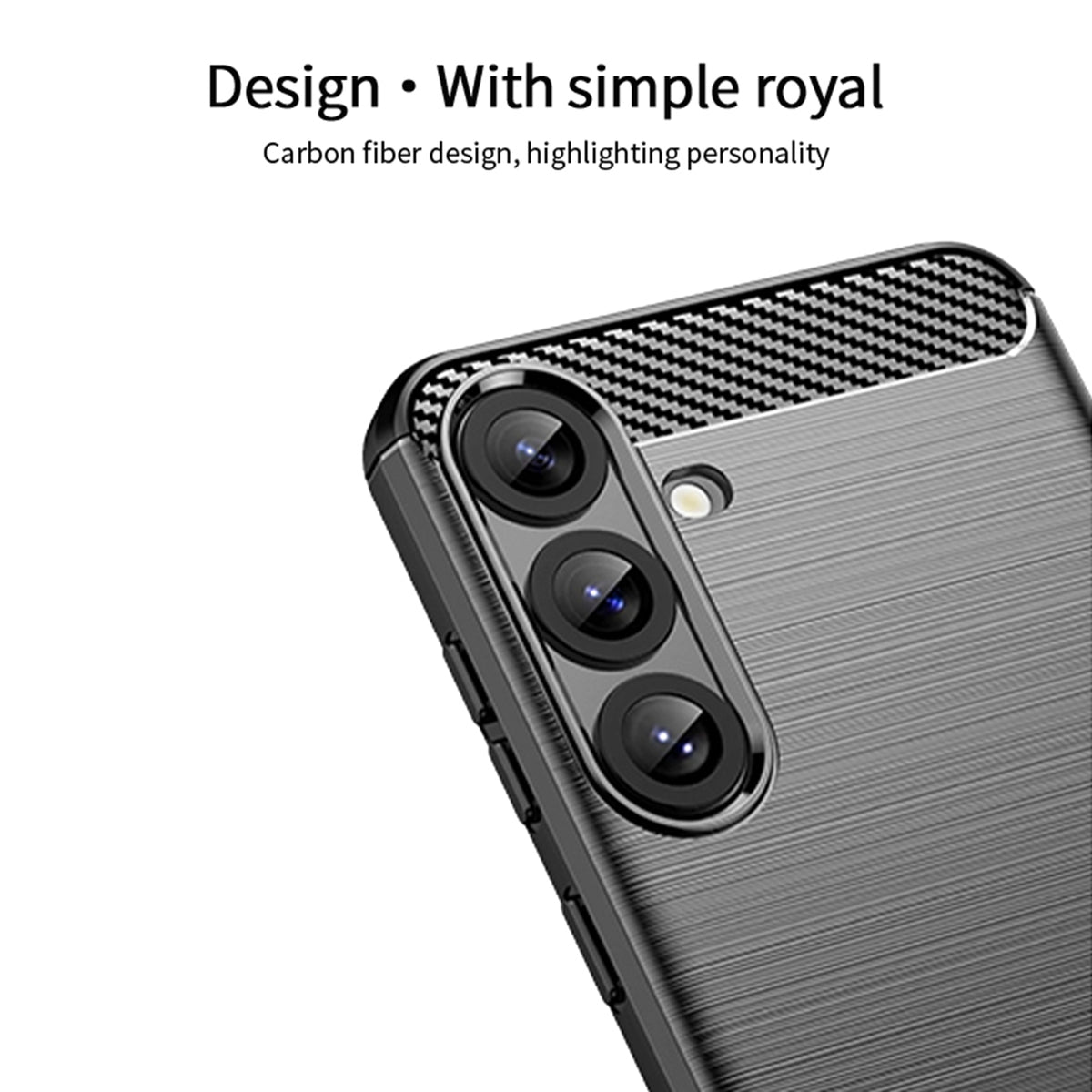 MOFI til Samsung Galaxy S26 FE Bagcover Børstet Tekstur Kulfiber Blød TPU-etui