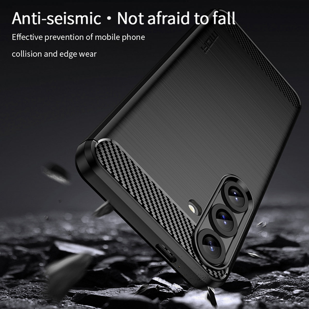 MOFI til Samsung Galaxy S26 FE Bagcover Børstet Tekstur Kulfiber Blød TPU-etui