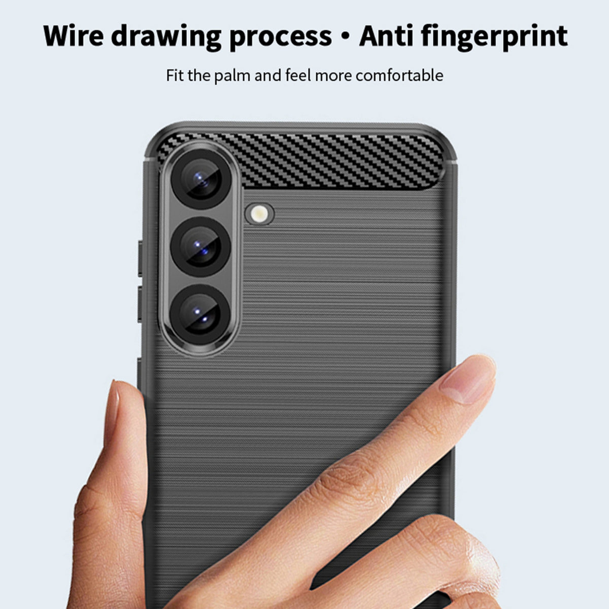 MOFI til Samsung Galaxy S26 FE Bagcover Børstet Tekstur Kulfiber Blød TPU-etui