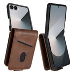 AZNS for Samsung Galaxy Z Flip8 Case Card Slots Cowhide Texture PU Leather Phone Cover
