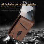 AZNS for Samsung Galaxy Z Flip8 Case Card Slots Cowhide Texture PU Leather Phone Cover