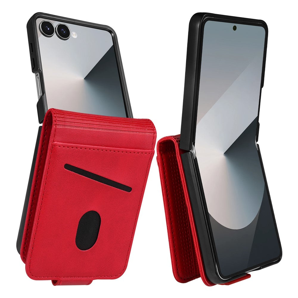 AZNS for Samsung Galaxy Z Flip8 Case Card Slots Cowhide Texture PU Leather Phone Cover