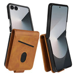 AZNS for Samsung Galaxy Z Flip8 Case Card Slots Cowhide Texture PU Leather Phone Cover