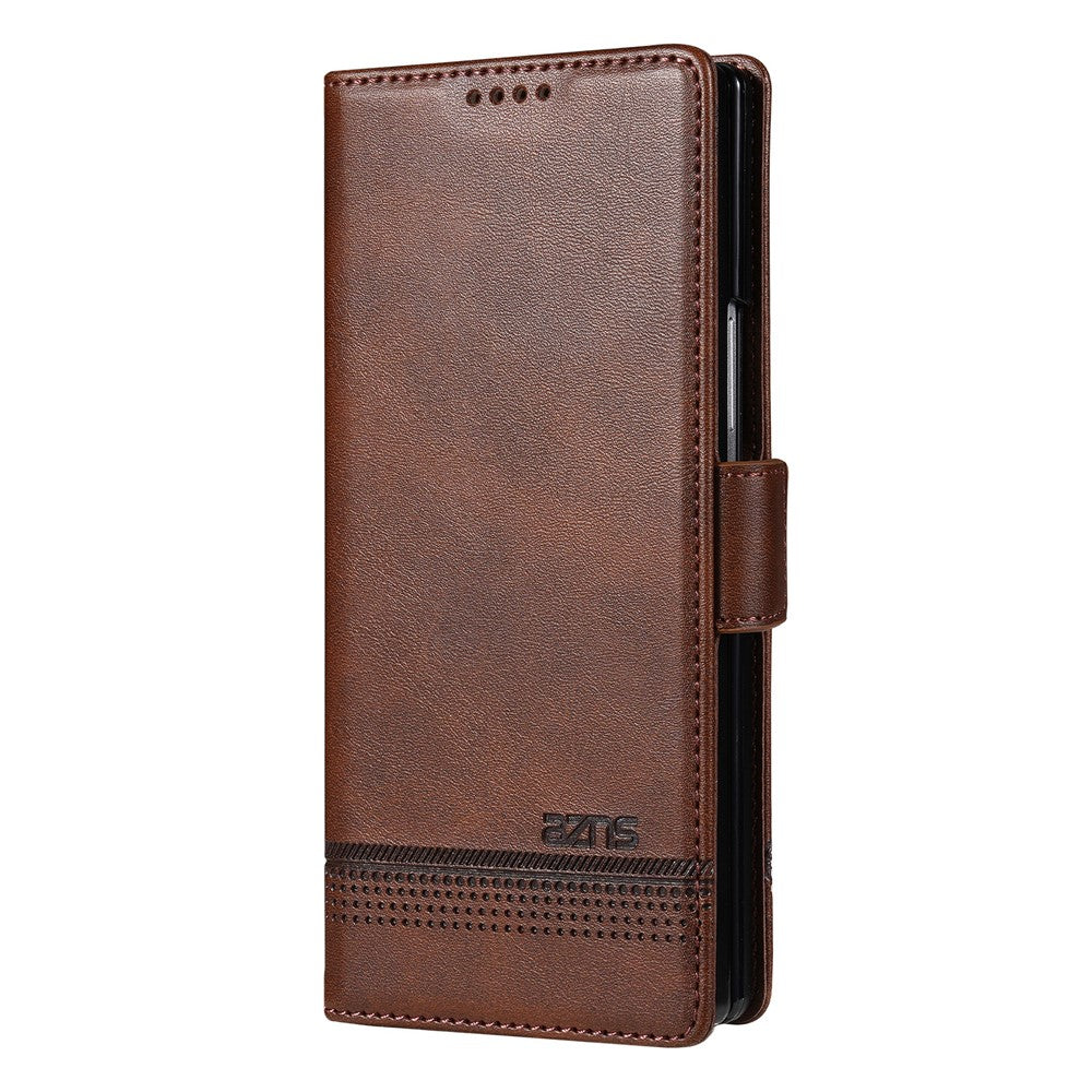 AZNS til Samsung Galaxy Z Fold8 Ultra Etui Kohud tekstur PU Læder Pung Telefoncover