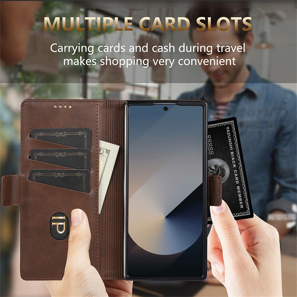 AZNS til Samsung Galaxy Z Fold8 Ultra Etui Kohud tekstur PU Læder Pung Telefoncover