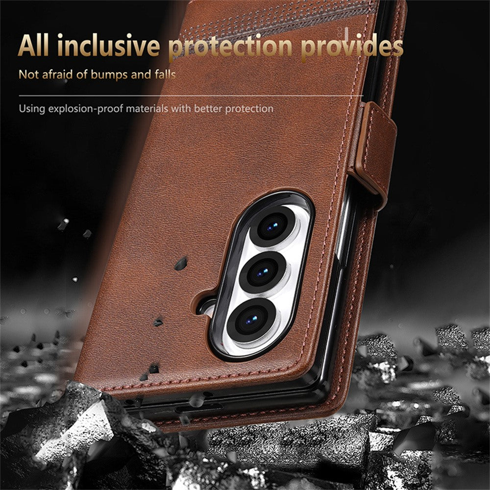 AZNS til Samsung Galaxy Z Fold8 Ultra Etui Kohud tekstur PU Læder Pung Telefoncover