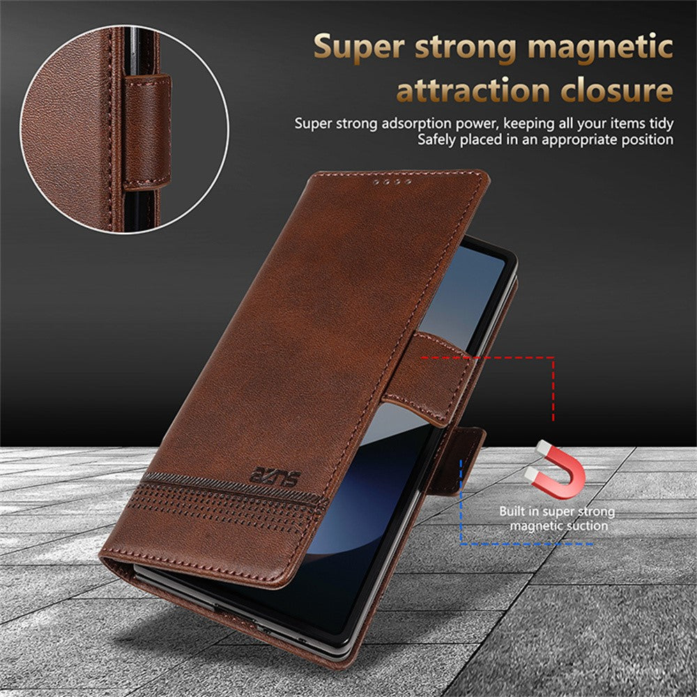 AZNS til Samsung Galaxy Z Fold8 Ultra Etui Kohud tekstur PU Læder Pung Telefoncover